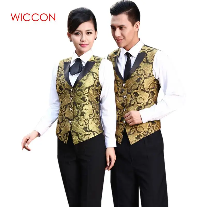 Жилет для официанток мужчин и женщин жилет яркого цвета бара работы в отеле