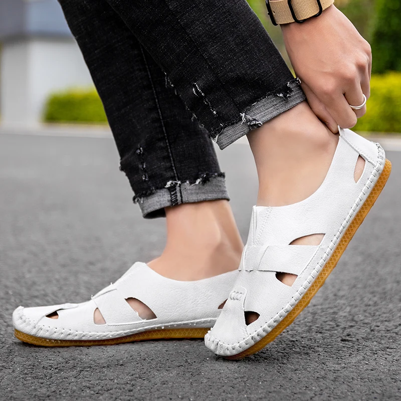 Сандалии мужские дышащие пляжная обувь Повседневные тапочки для воды шитье