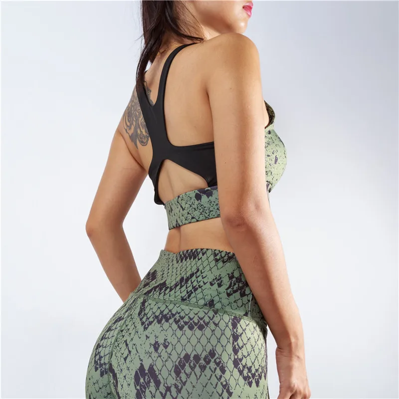 Cool Gym Woman Sportswear 2 Piece Dry Fit Workout Clothes Women Tracksuit Sports Suit Fitness Clothing Female Unique Snake |