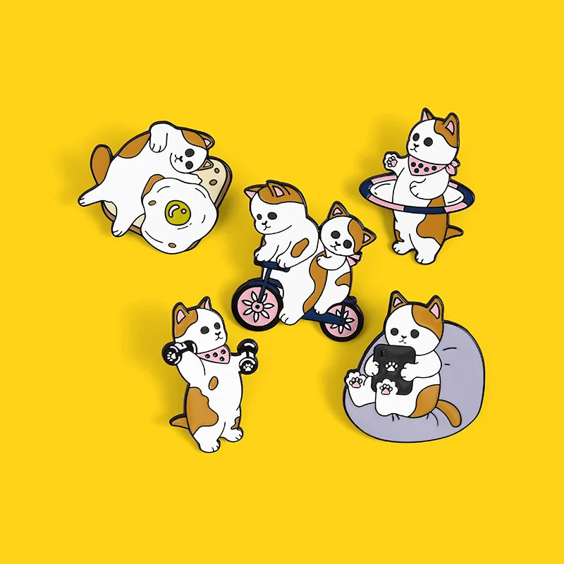 Мультяшные милые Креативные животные котенок Фитнес упражнения кошка хлеб хула