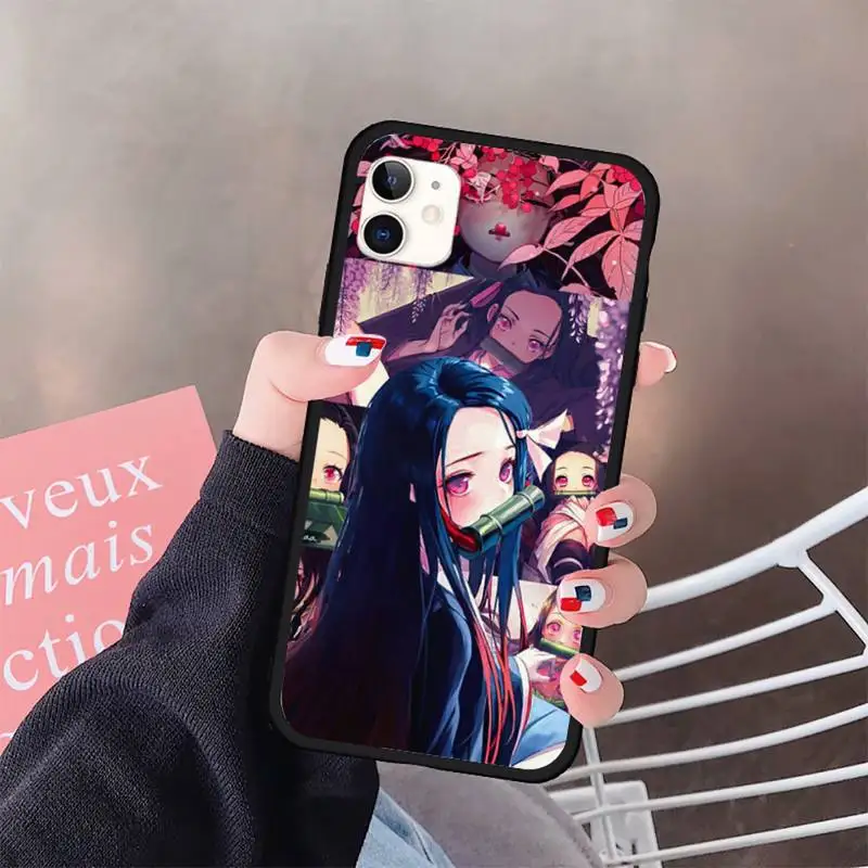

Anime Nezuko Kimetsu no Yaiba Phone Case for iPhone 11 12 pro XS MAX 8 7 6 6S Plus X 5S SE 2020 XR