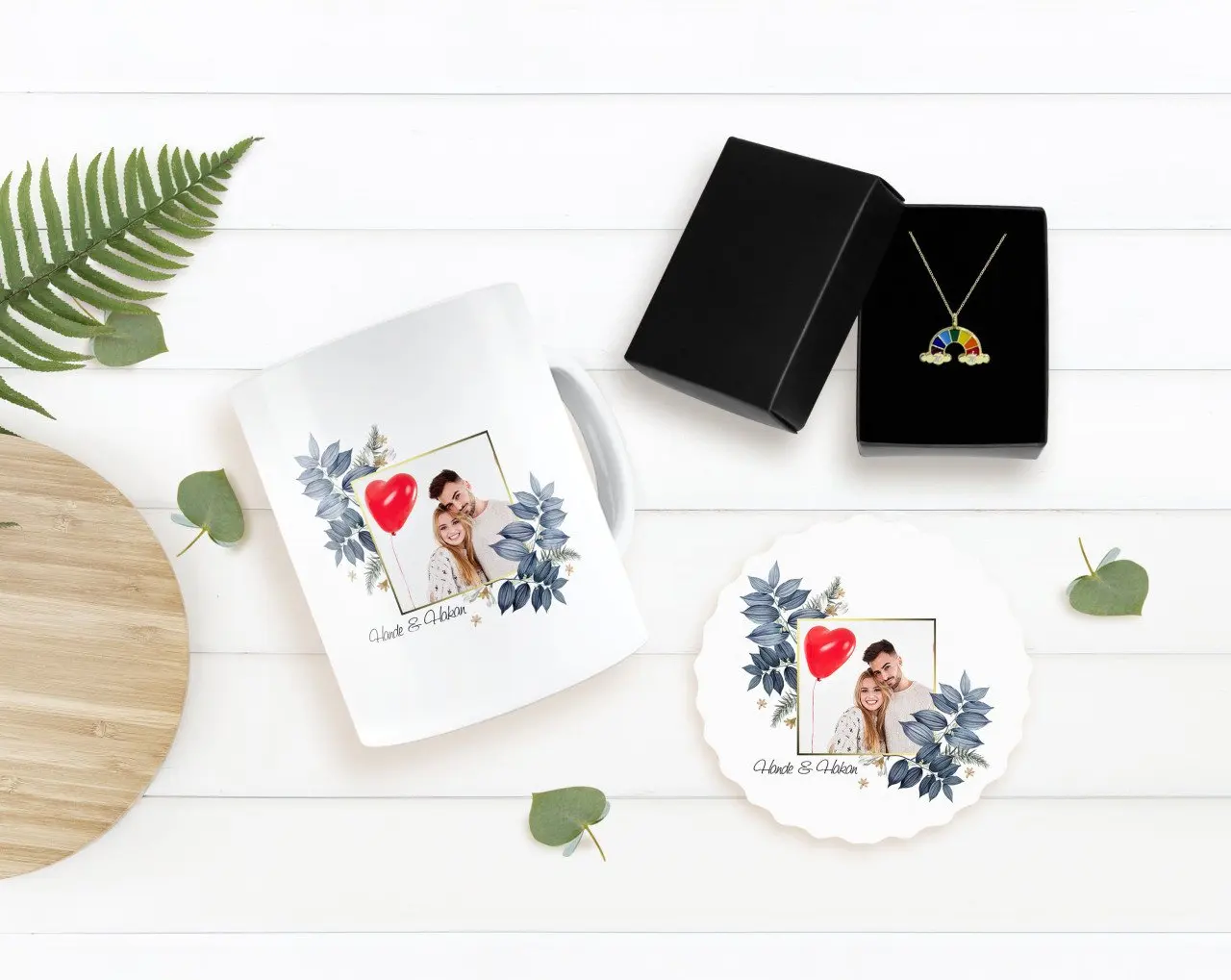 

Персонализированные ко Дню Святого Валентина тематические Фото Подставка под кружку и двойной буквы облако Цепочки и ожерелья Seti-33