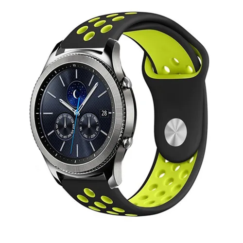 black yellow Gear S3 Frontier ремешок для спортивных часов для samsung Galaxy watch 46 мм 42 мм ремешок 22 мм 20 мм силиконовый ремешок amazfit bip браслет аксессуары - Цвет ремешка: black yellow
