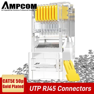 AMPCOM CAT5e RJ45 Соединитель 8P8C Модульный Ethernet кабель c разъемами RJ45 Заделка концов Ethernet соединителей UTP Сетевой разъем