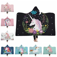 3d printed hooded blanket for adult floral mandala cartoon unicorn polyester fiber tapestry home decor autumn sofa throw blanket