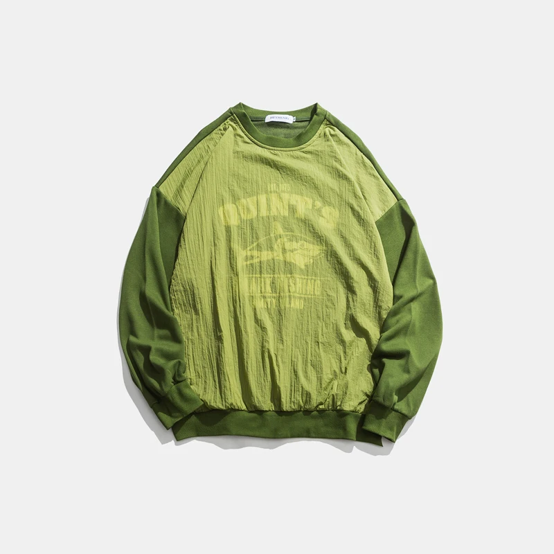 Ретро Хип-хоп мужские толстовки с круглым вырезом Harajuku уличная одежда пэчворк