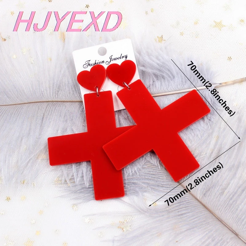 (1 пара) 70 мм акриловые медсестры крест висячие серьги аптечка лазерная Cutout