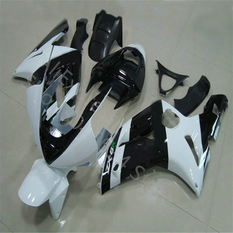 

Лидер продаж, комплект обтекателей для KAWASAKI NINJA ZX 6R 636 03 04 ZX-6R 03-04 ZX6R 2003 2004 ZX 6R 03 04, белые и черные обтекатели