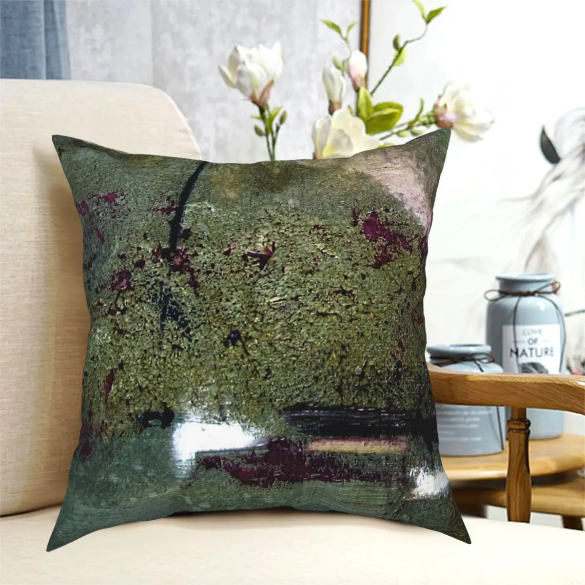 

Sage And Plum Textured Abstract Square Pillowcase Polyester Printed Decor Pillow Case Home Cushion Cover Wholesale 18"