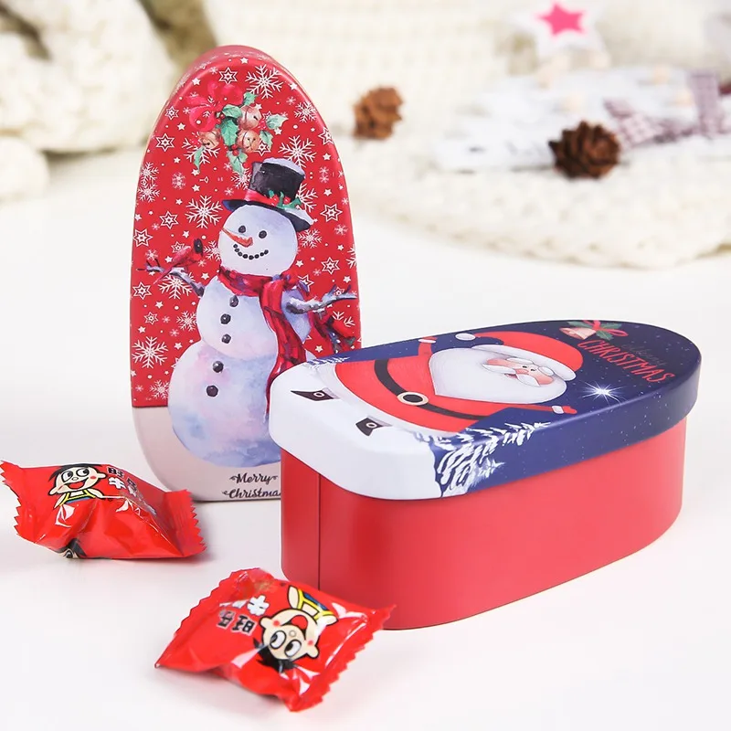 Рождественские Металлические Конфеты Банки подарочная упаковка Decoraive случае