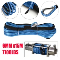towing rope 15m 7700lbs car wash maintenance string for atv utv off road winch rope string line cable with sheath gray synthetic