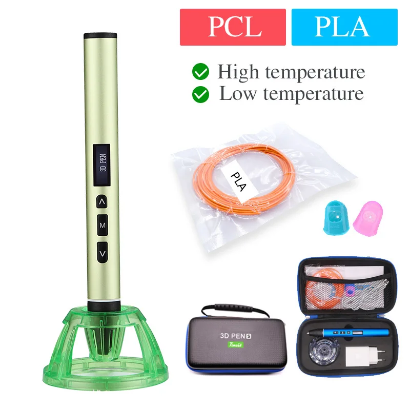 Myriwell 3d pen 3d ручка 3 д ручка 3d для рисования LED дисплей АБС/PLA нить 1.75 мм pla/abs пластик нить 3d печать ручка 3д ручку 3 д триде ручка 3d ручка Сделай сам подарок - Цвет: yellow