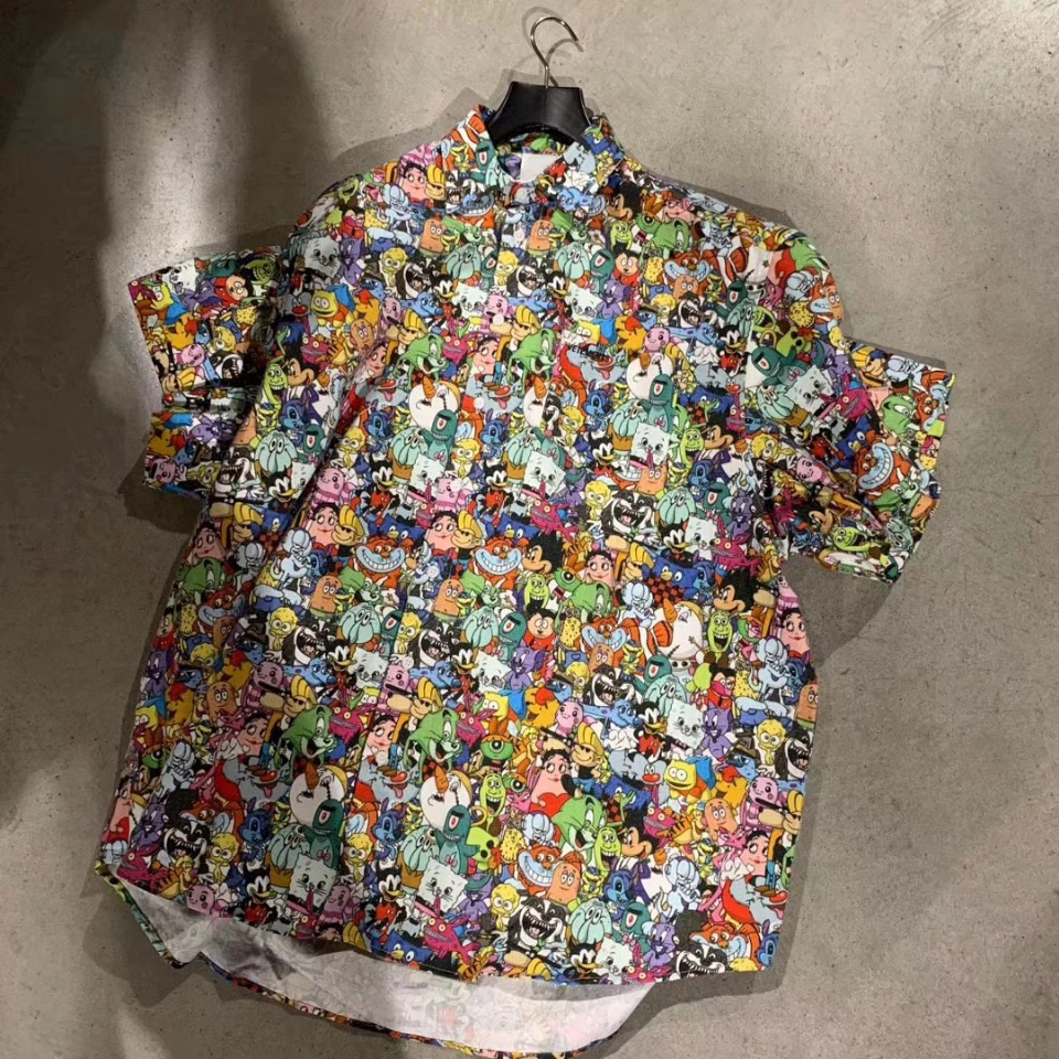 4 24 Европейская весна лето 2020 Новая женская винтажная блузка с коротким рукавом и