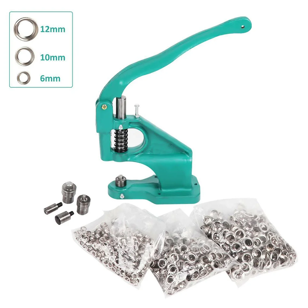 

Grommet Machine Hand Press Machine Manual Rivet Eyelet Installation Tool Punch Machine With 3 Dies 1500 Grommets In 6/10/12mm
