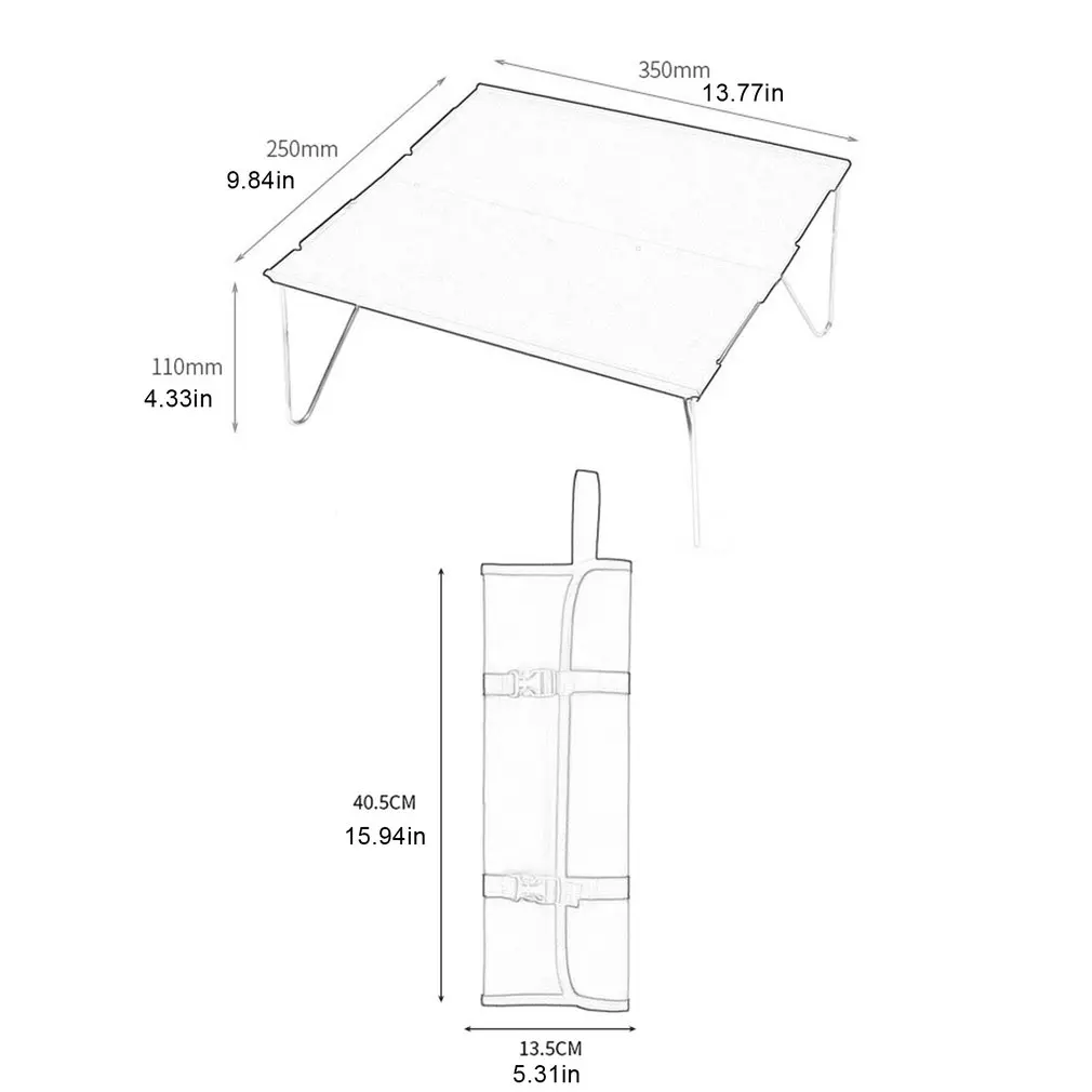 

Mini portable folding aluminum table Folding tea table Outdoor camping barbecue table Aluminum alloy Stainless steel