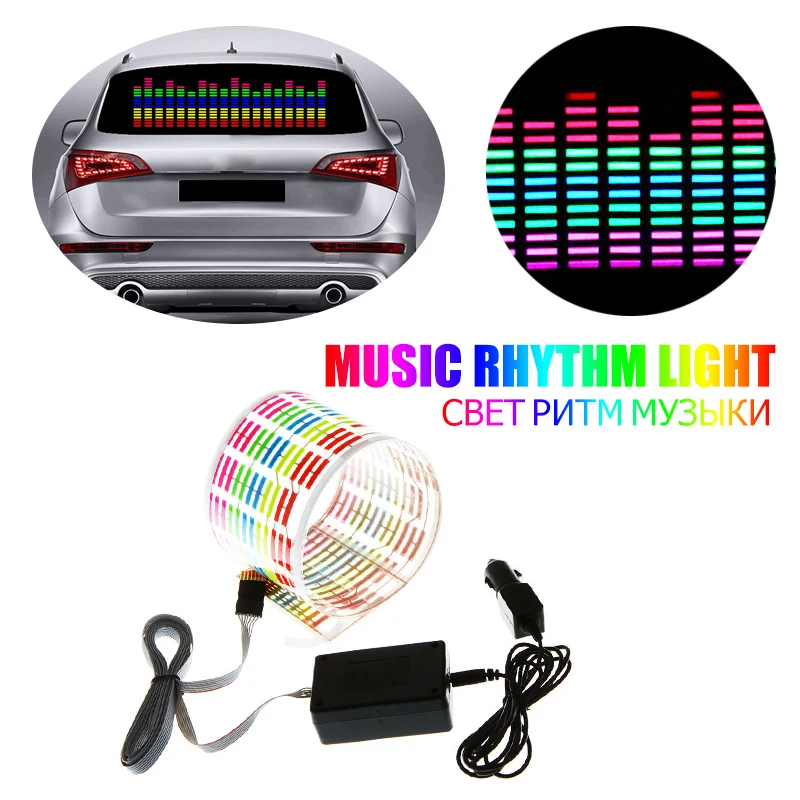 

Car Styling Sticker Music Rhythm LED Flash Light Lamp Car Decorative Atmosphere Led Light Sound Activated Equalizer