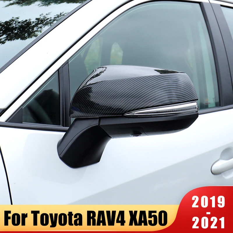 

Car Side Rearview Mirror Cap Cover Shell Trim Sticker For Toyota RAV4 2019 2020 2021 RAV 4 XA50 ABS Carbon Fiber Accessories