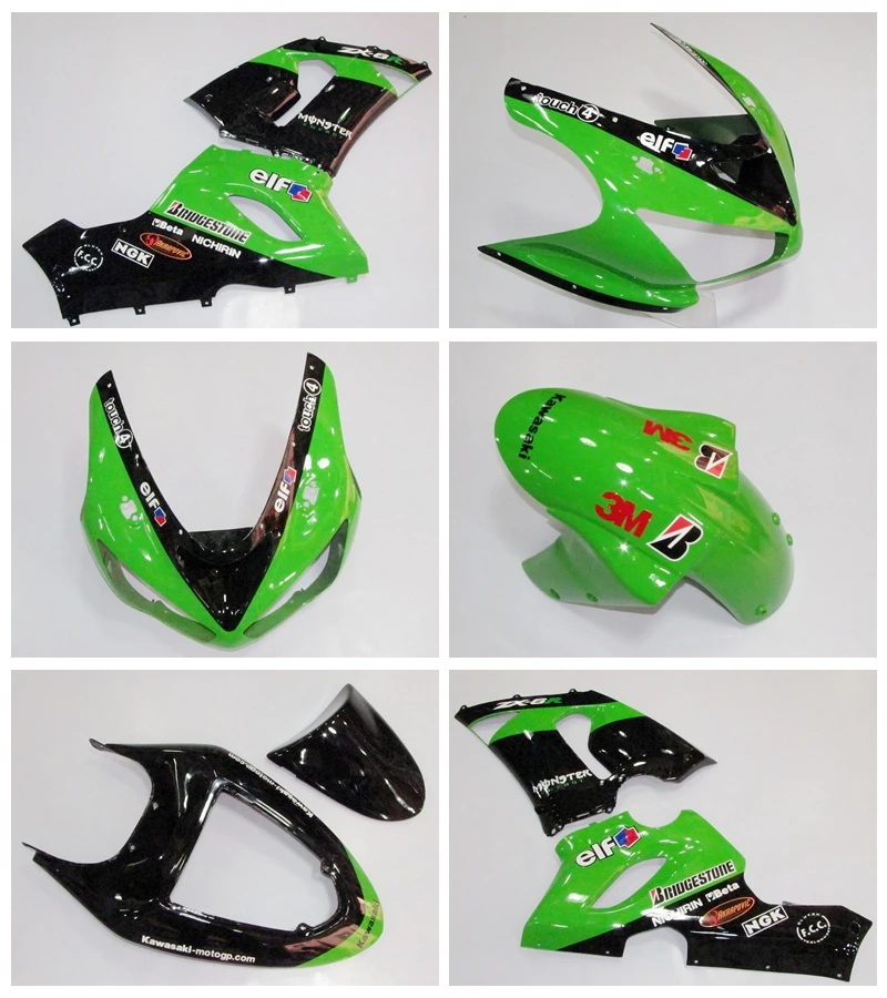 

Green Black Fairing Kit FOR KAWASAKI NINJA ZX 6R 636 05 06 ZX-6R DAKE ZX6R 2005 2006 ZX 6R 05 06 Fairings Free Custom