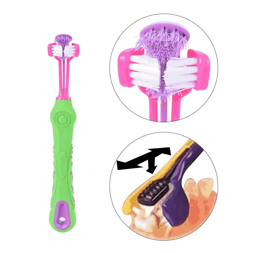 

Pet supplies Three-headed toothbrush multi-angle cleaning Tartar Large dog use