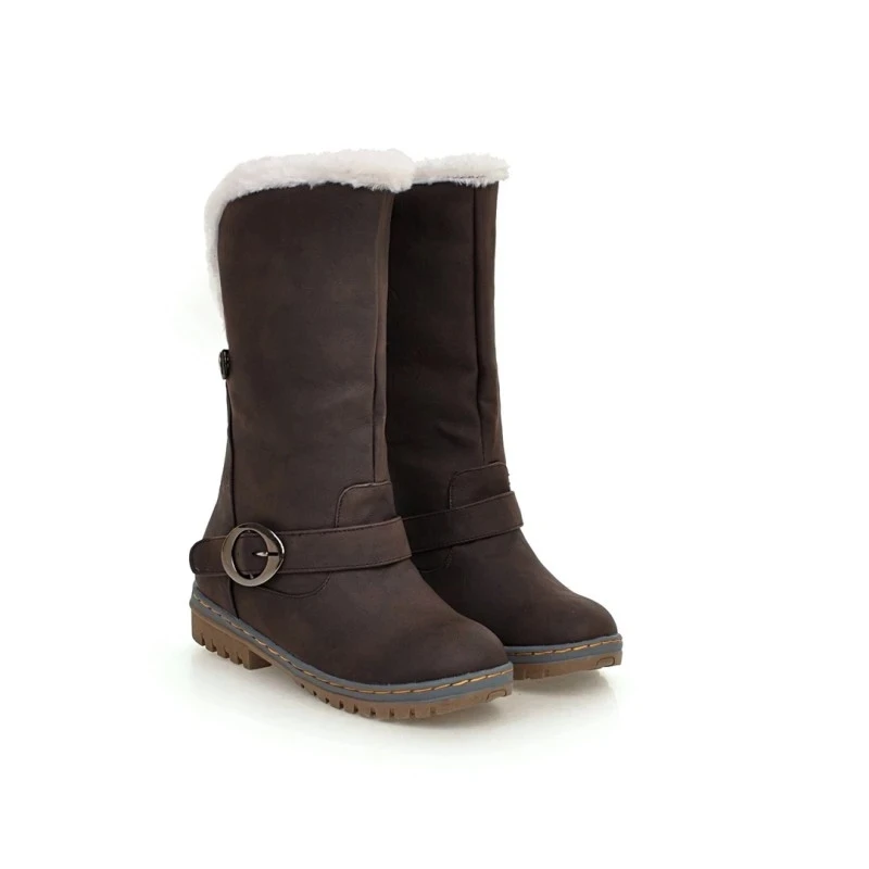 Большие размеры 11 12 13 Зимние сапоги с металлическими декоративными