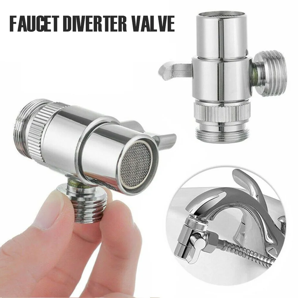 

Brass 3-way Diverter Valve Faucet Connector Adapter Three Head Function Adapter Sink Faucet Replacement Part Three Head Switch