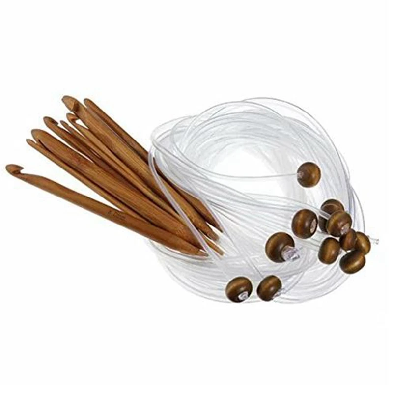 Бамбуковый гибкий Афган тунисский ковер крючком Крючки Иглы на ранге прозрачный