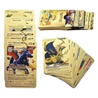 Карты Pokemon 27-54 шт.компл., металлическая золотая коробка для карт с золотыми буквами, игральные карты из металла, Charizard Vmax GX, коллекционные игровые Игрушки
