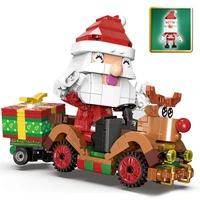 new xingbao christmas theme building toys 390pcs santa reindeer cart building blocks moc bricks educational toys birthday gifts