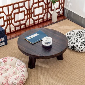 Japanese Style Burlywood Color Round Table Paulownia Wood Traditional Asian Furniture Living Room Low Floor Coffee Table Wooden Japanese Style Burlywood Color Round Table Paulownia Wood Traditional Asian Furniture Living Room Low Floor Coffee Table Wooden