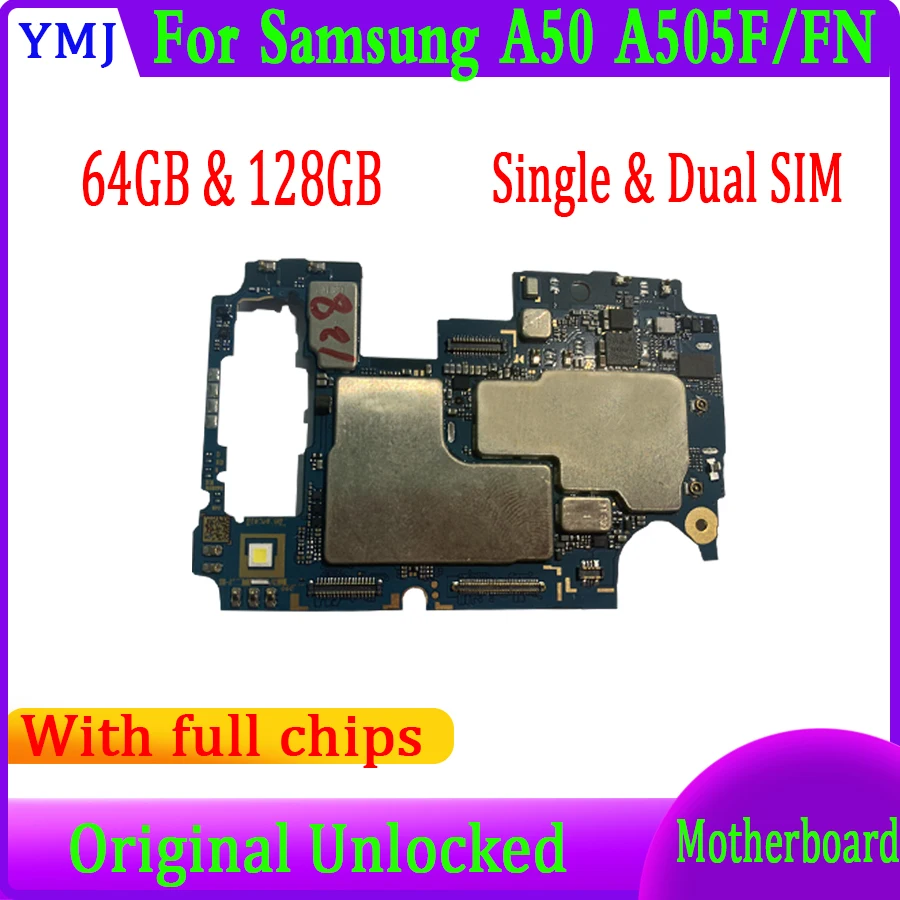 

EU version mainboard For Samsung Galaxy Tab A50 A505F/FN 128 64G Unlocked Motherboard with chips Logic Board With Android System