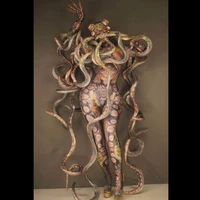halloween party terrible octopus monster cosplay costumes women men tentacle stage jumpsuit adult role playing dancer bodysuit