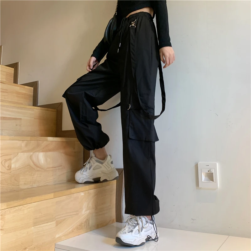 

YTX1740 women 2021 new ladies spring autumn high waist casual pants black sports pants