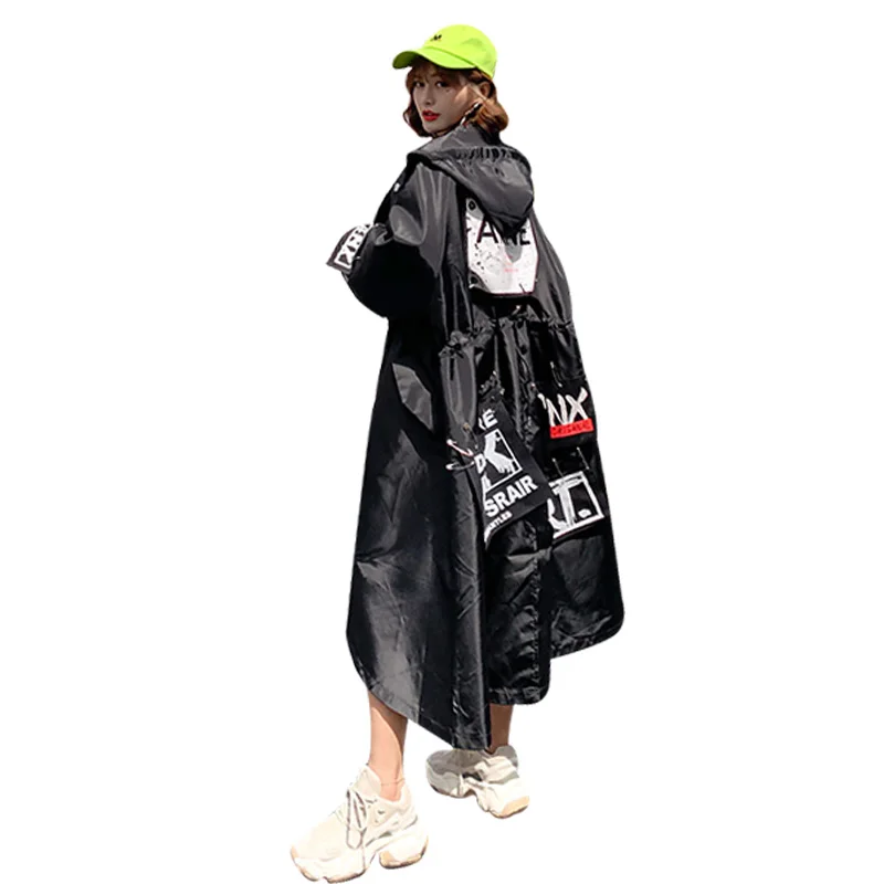 2019 Осенняя мода патч дизайн длинные пальто украшение булавка женский шикарный