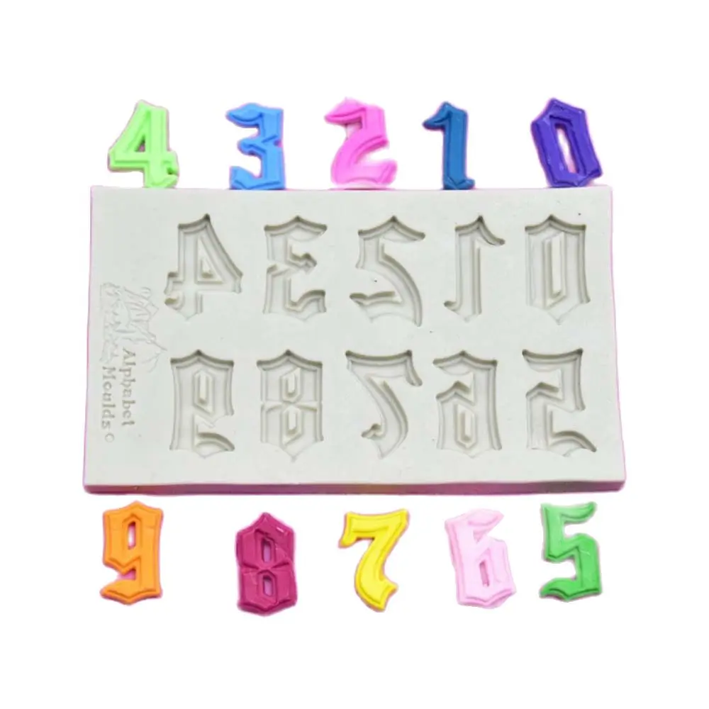 Готические буквенно цифровые силиконовые формы в верхнем и Нижнем корпусе