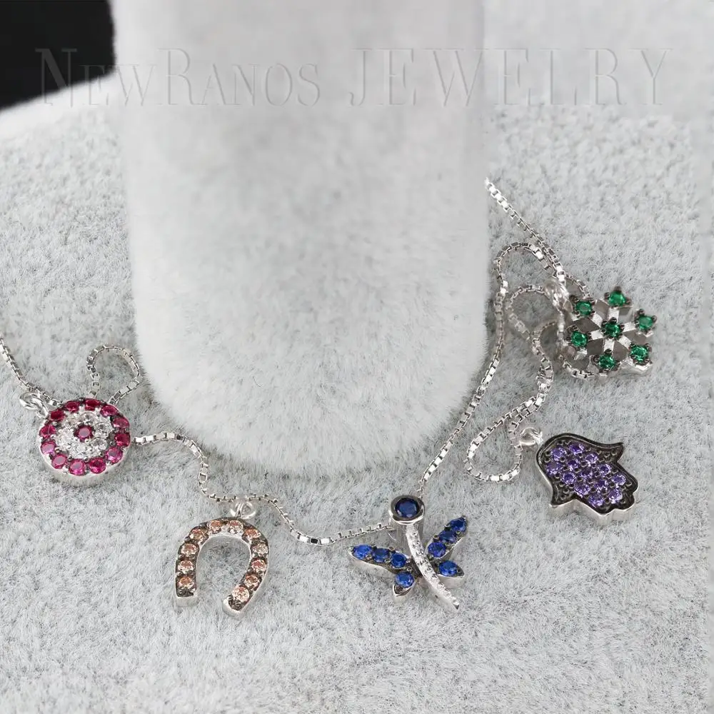 Newranos 925 Sterling Silver statement Choker necklace hand necklaces fashion collar women jewelry Personalized | Украшения и