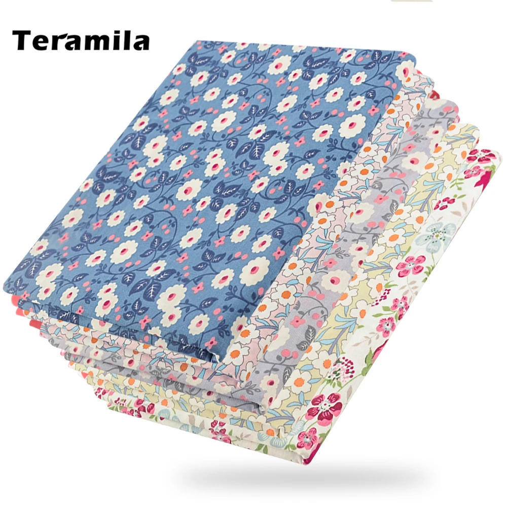 

Teramila New Arrivals Print Organic Clothes Cloth Quilt Floral Brocade Cotton Fabrics for Sewing Bedsheet By The Per Meter Yard