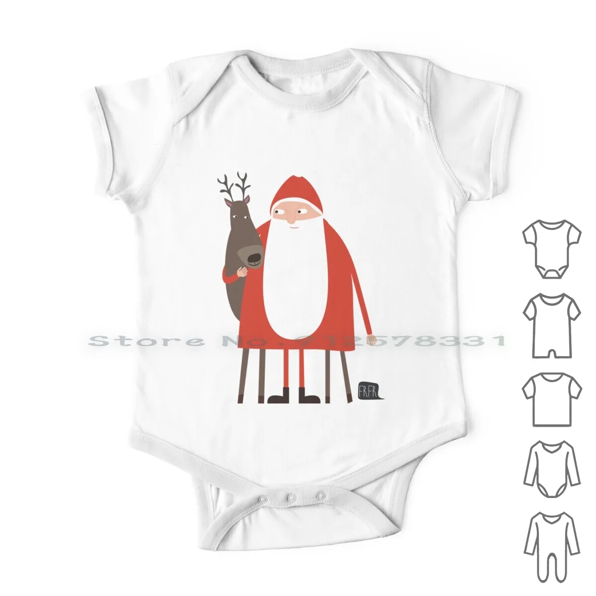 

Santa And His Reindeer / Weihnachtsmann Mit Rentier Newborn Baby Clothes Rompers Cotton Jumpsuits Christmas Xmas X Mas Santa