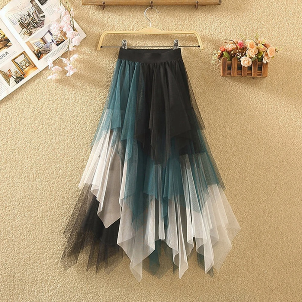 

Rainbow Tulle Skirt High Waist Colorful Skirts Long Tulle Skirt Pleated Long Skirts Soft Mesh SkirtTiered Skirts Summer Clothes