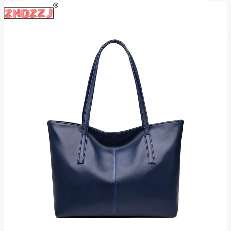 2020 модная женская большая портативная простая сумка на плечо черная