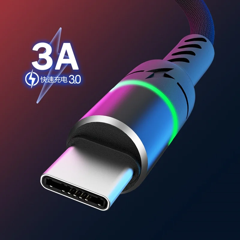 

3A USB Type C Cable Wire for iphone Fast Charging Mobile Phone Xiaomi Charger Type-C Data Cord For Huawei P40 Mate 30 Xiaomi