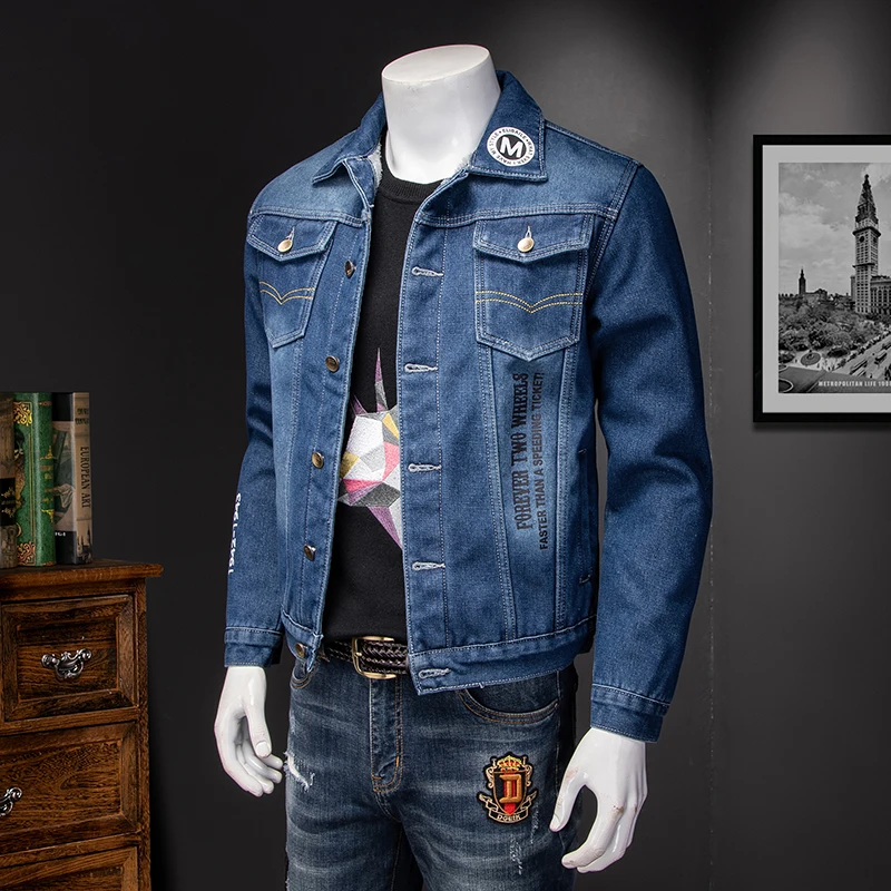 2020 куртка из плотной джинсовой ткани Новое поступление Мужская бархатная