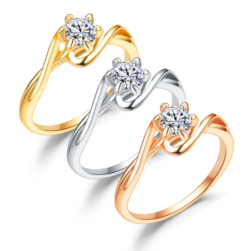 

BAECYT 2021 Hot Sale 3mm Thin Simple Crystal Wedding Ring Stainless Steel Engagement Rings For Women Gift Anillo