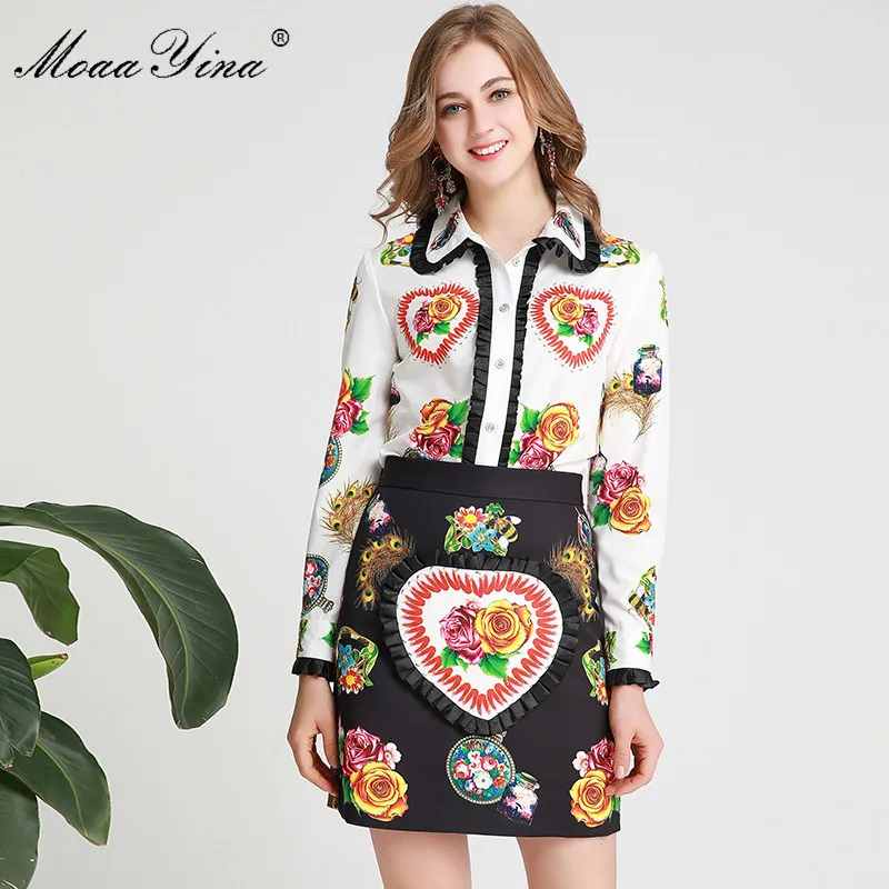 MoaaYina модные Дизайнерский Костюм сезон: весна–лето Для женщин с длинным рукавом