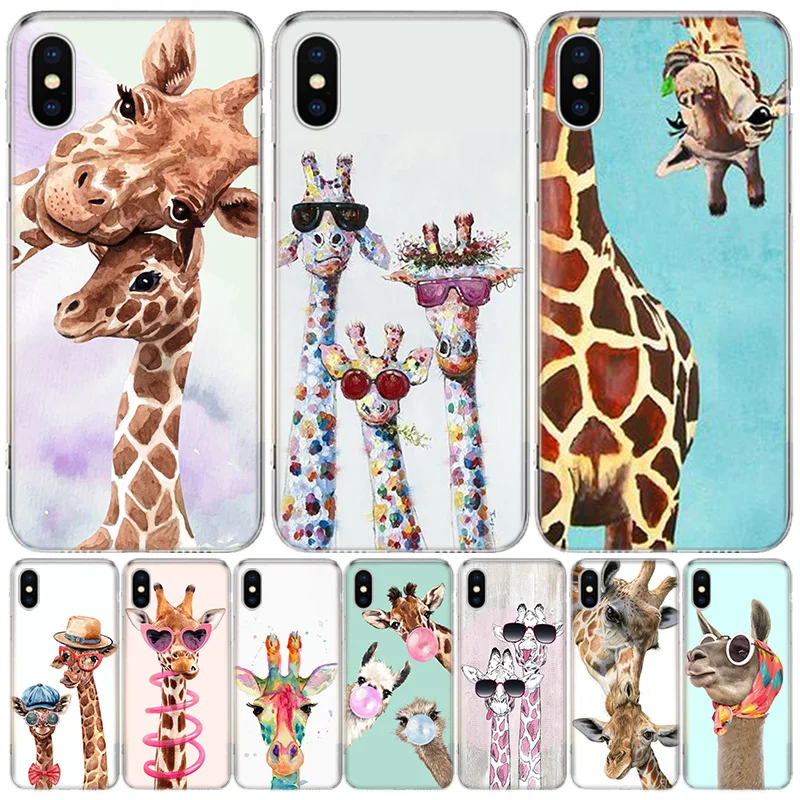 Милый мультяшный телефон с жирафом для Apple Iphone 13 Pro Max 11 12 Mini чехол X XS XR 8 Plus 7 6 6S SE 2020 5