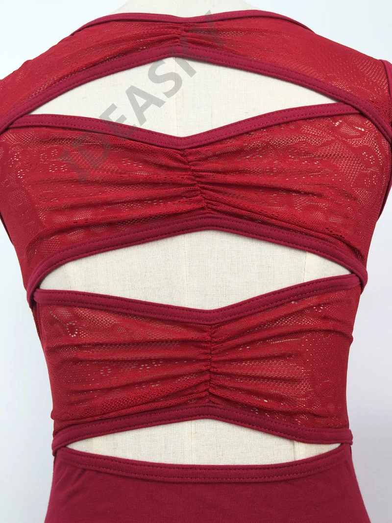 Сексуальное Кружевное без рукавов спандекс хлопок балетное трико для женщин