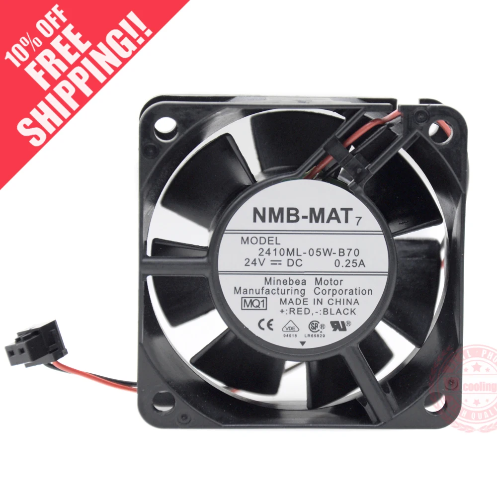

Новый NMB-MAT NMB 2410ML-05W-B70 6025 DC24V 0.25A частоты Вентилятор охлаждения