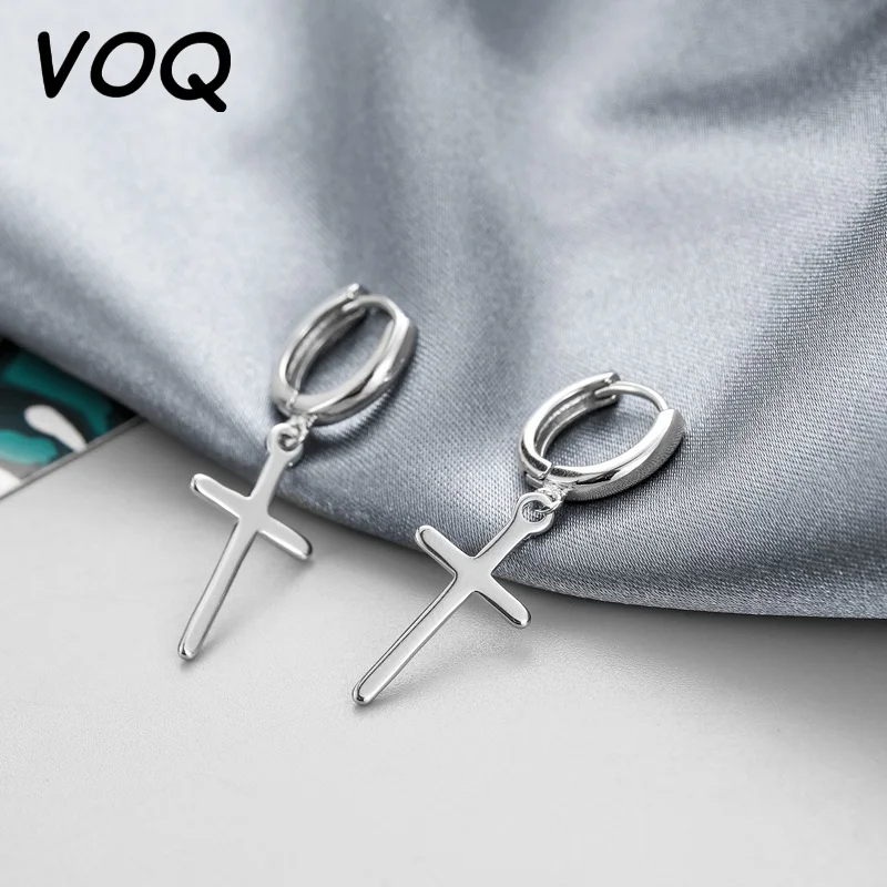 

VOQ 925 серебряный крест кулон серьги вечерние панк серьги ювелирные изделия из жемчуга для женщин и мужчин, рождественские подарки