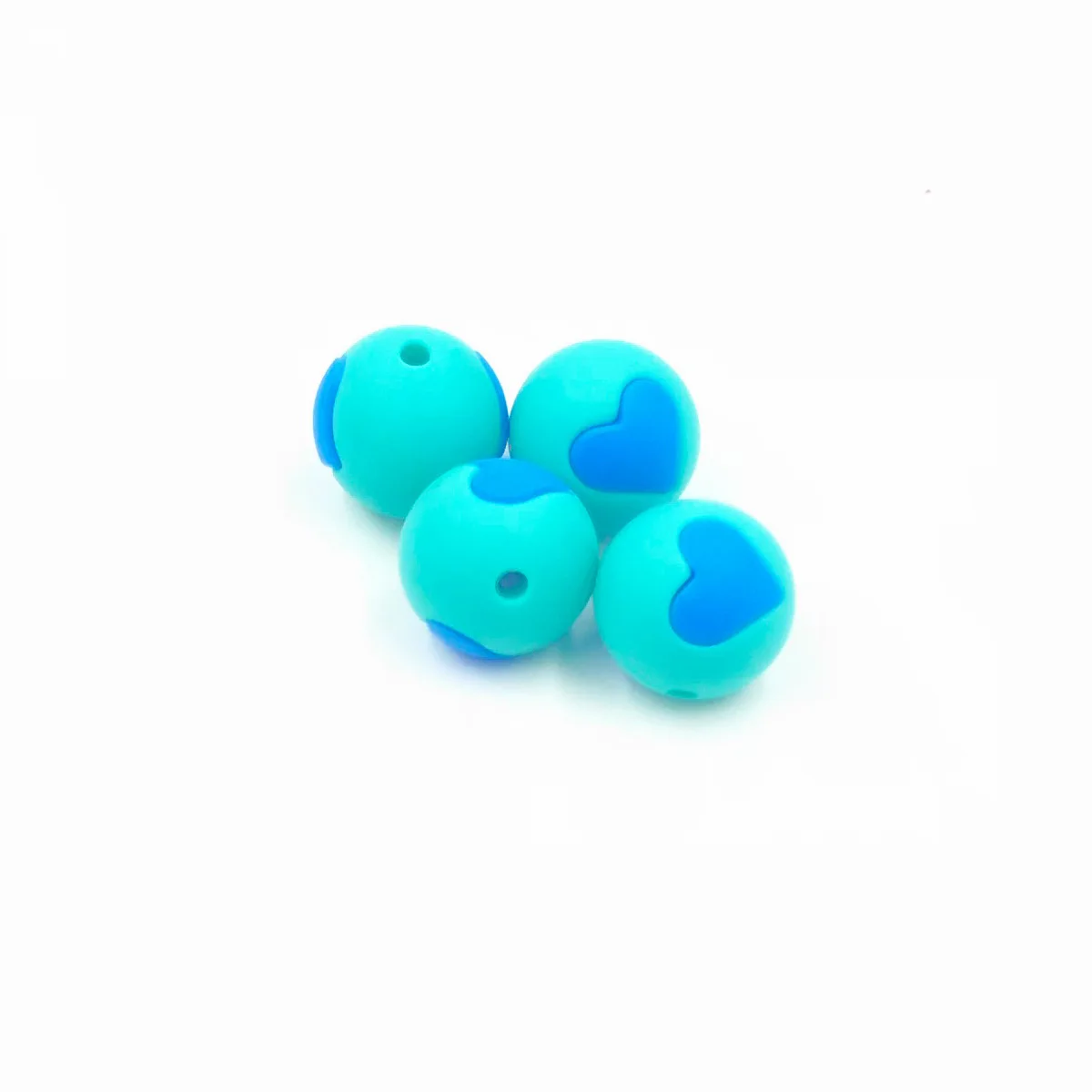 

10Pcs/Lot 15mm DIY Necklace BPA Free Teether Beads Silicone Baby Color Heart Shape Round Beads Silicone Teething Loose Beads