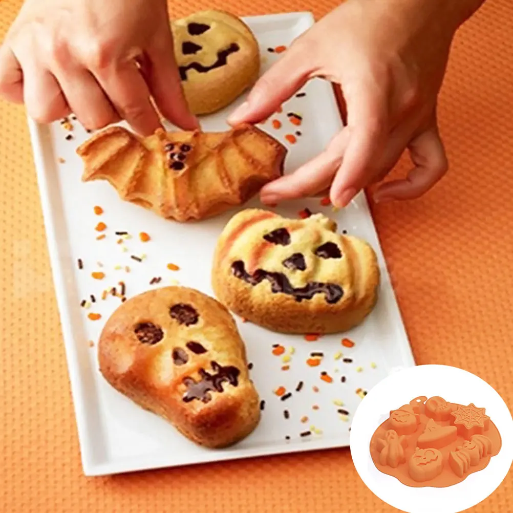 Силиконовая форма для выпечки со скелетом и тыквой головкой 2 шт./упак. сделай сам