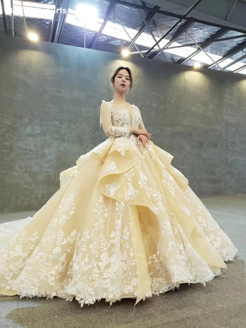 Свадебное платье цвета шампанского размера плюс Платья для женщин с круглым